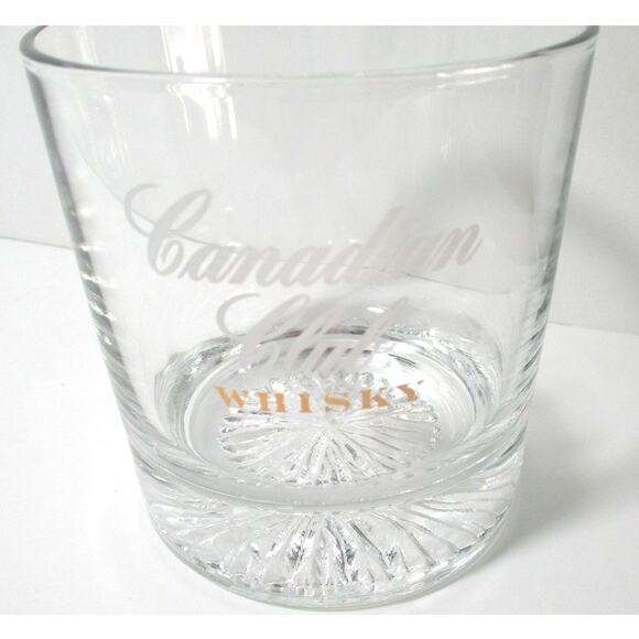 Canadian Club Whiskey On The Rocks Starburst Bottom Glasses Set Of 2 - Picture 3 of 6